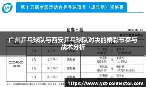 广州乒乓球队与西安乒乓球队对决的精彩节奏与战术分析